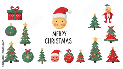 christmas holiday greeting card, festive decorations, happy season