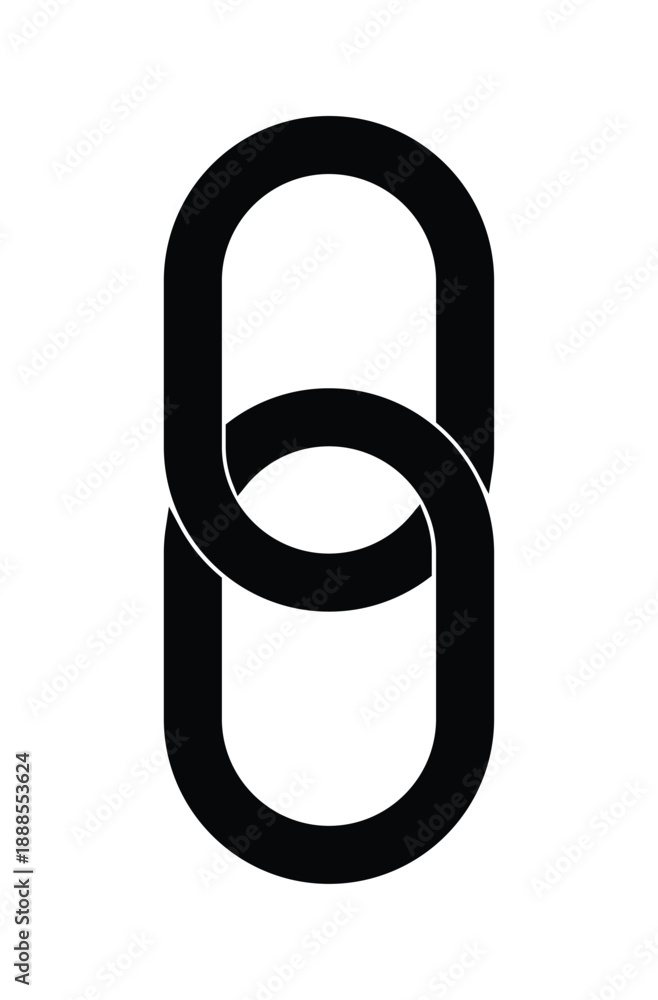 Obraz premium Strong Chain Link Silhouette Isolated Vector