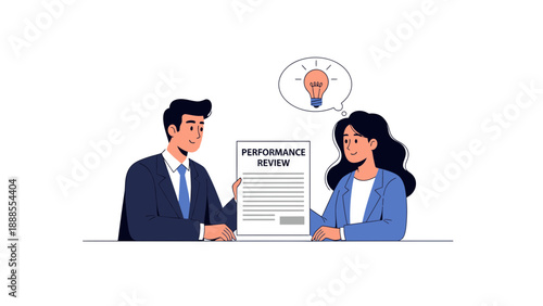 performance review meeting concept, business people