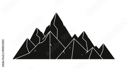 Minimalist mountain range design for adventurous travel and outdoor lifestyle themes