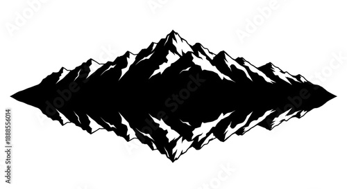 Mountain silhouette illustration offering a powerful and minimalist aesthetic appeal