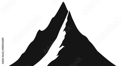Minimalist Mountain Peak Silhouette Illustration for Outdoor Adventure Branding, Sport, and Logo