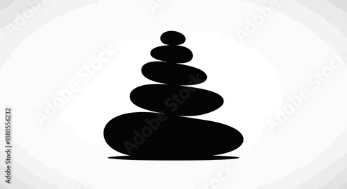 Zen balance concept depicted with a stack of smooth stones symbolising harmony and tranquility