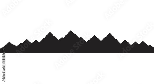 Silhouette of a mountain range creating a simple nature illustration perfect for minimalist designs