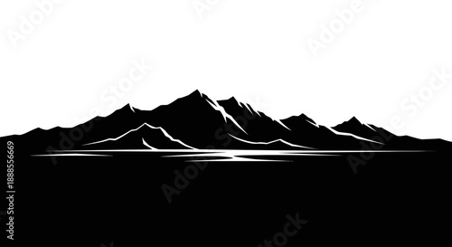 Majestic mountain range silhouette against a contrasting background landscape view