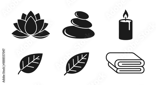 Minimalist vector illustration showcasing wellness and relaxation elements design