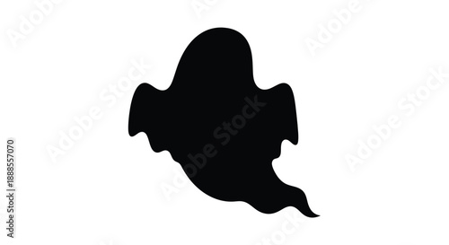 A dark flowing shape resembling a ghostly figure silhouette