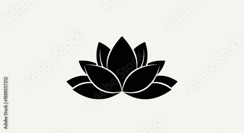 Elegant Black Lotus Flower Silhouette for Spiritual and Decorative Designs