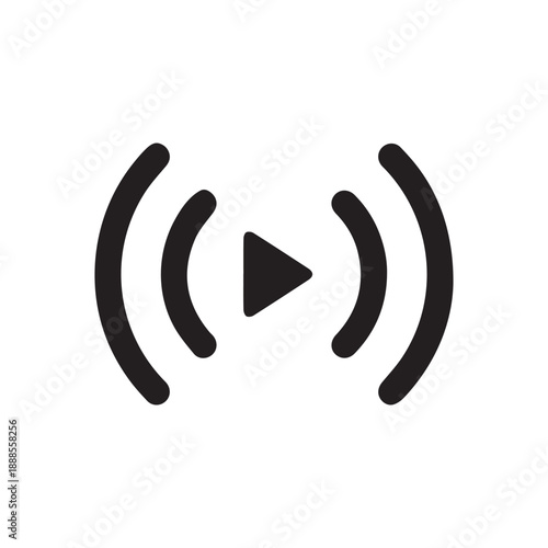 Play button icon. Live symbol modern, simple, vector, icon for website design, mobile app, ui. Vector Illustration
