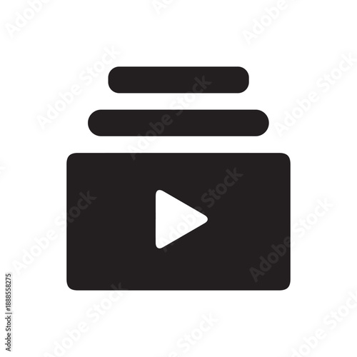 Play button icon. Vector Illustration
