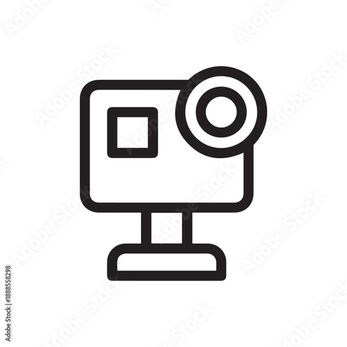 Action camera isolated icon, sport action camera vector icon with editable stroke
