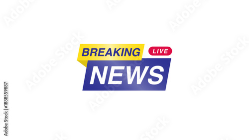 Breaking News Live Banner Graphic Vector Illustration, transparent banner template 