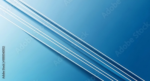 Abstract Blue Background with Diagonal White Lines and Gradient.