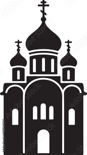 Church Building Icon Silhouette Christian Religion Symbol