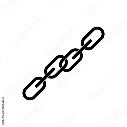 Connected chain icon. Strength, unity, stability, durability symbol