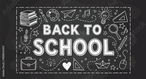 Back to school sale design with books and stationery