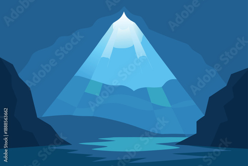 Sunlight Rays Shining Into An Underwater Cave