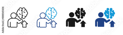 Self Growth icon set multiple style collection