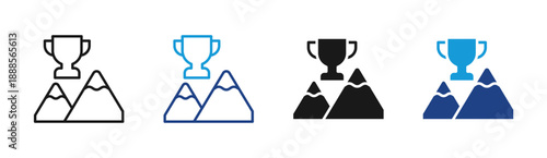 Goal Achievement icon set multiple style collection