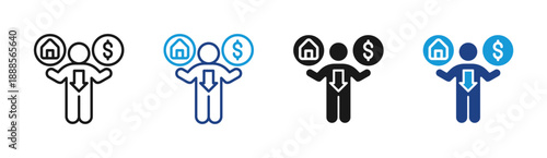 Life Balance icon set multiple style collection