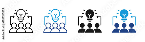 Team Idea icon set multiple style collection