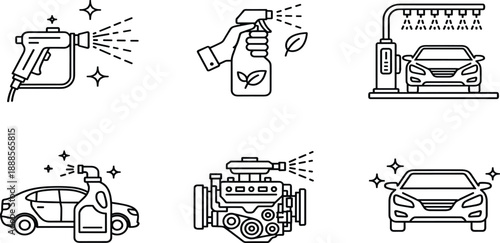 Line icon set including cocktail shaker, hip flask, martini glass, garden wooden gate, kitchen electric blender, and plastic water bottle vector.