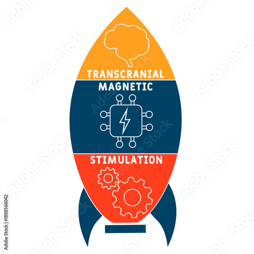 TMS - transcranial magnetic stimulation
acronym. business concept background. vector illustration concept with keywords and icons. lettering illustration with icons for web banner, flyer, landing