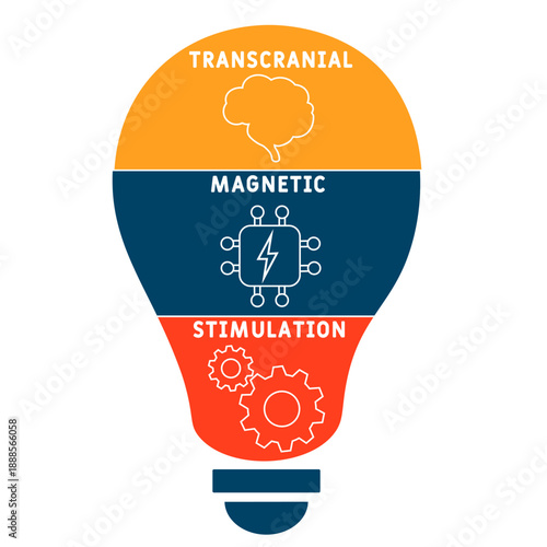 TMS - transcranial magnetic stimulation
acronym. business concept background. vector illustration concept with keywords and icons. lettering illustration with icons for web banner, flyer, landing