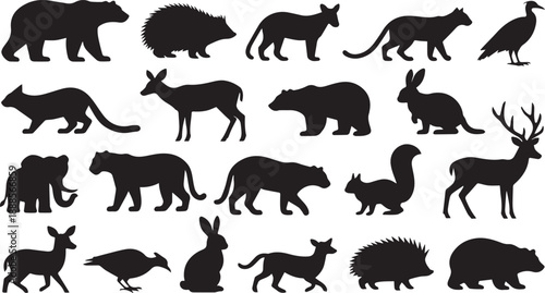 wild animals silhouettes