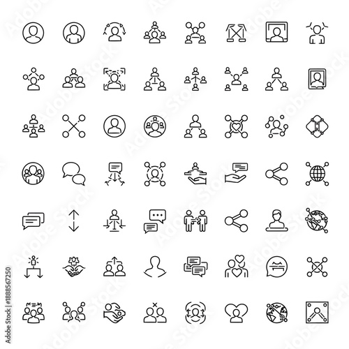 Social Media Networking and Digital Communication Icon Bundle.
