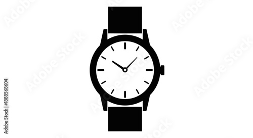 Classic Analog Wristwatch with Black Strap and White Face.