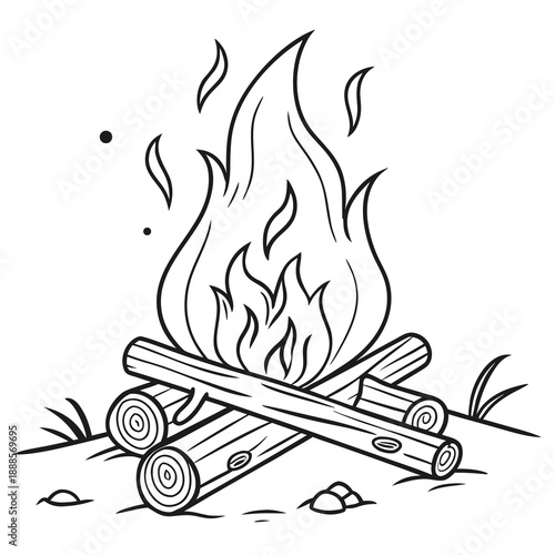 Campfire Outdoor Vector Icon