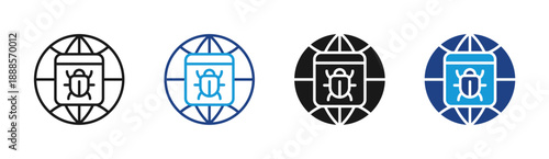 Website Security icon set multiple style collection