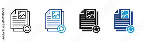 Content Update icon set multiple style collection