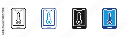 Access Key icon set multiple style collection