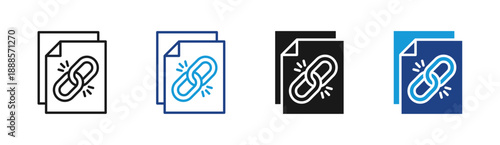Link Document icon set multiple style collection