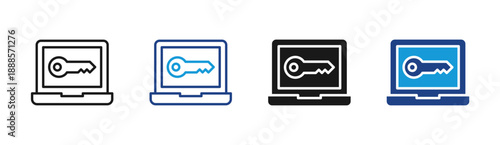 Secure Keyword icon set multiple style collection