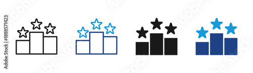Top Ranking icon set multiple style collection