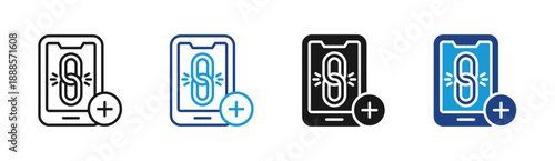 Link Add icon set multiple style collection