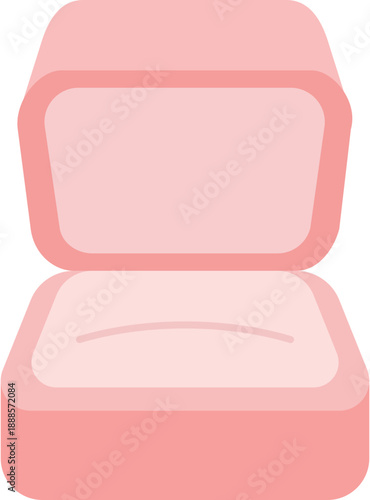 Empty pink jewelry gift box coloring page for romantic surprise and engagement ring presentation.