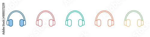 Headphone Icon Set Multiple Style Collection 