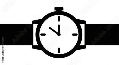 Classic Wristwatch with Black Strap and White Face.