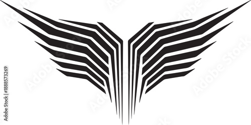 Geometric wings vector for vinyl decals and modern logos