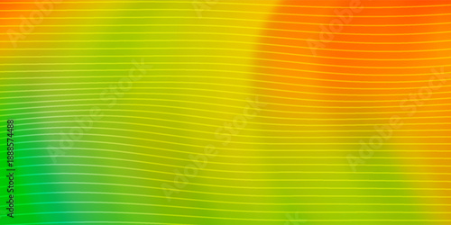 abstract background featuring a smooth rainbow gradient from green to orange with subtle curved white lines. Ideal for banners, posters,