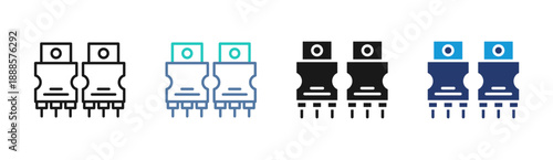 Electric Socket icon set multiple style collection