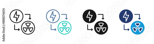 Energy Cycle icon set multiple style collection
