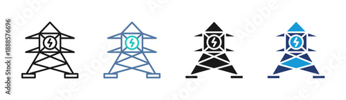 Power Transmission icon set multiple style collection