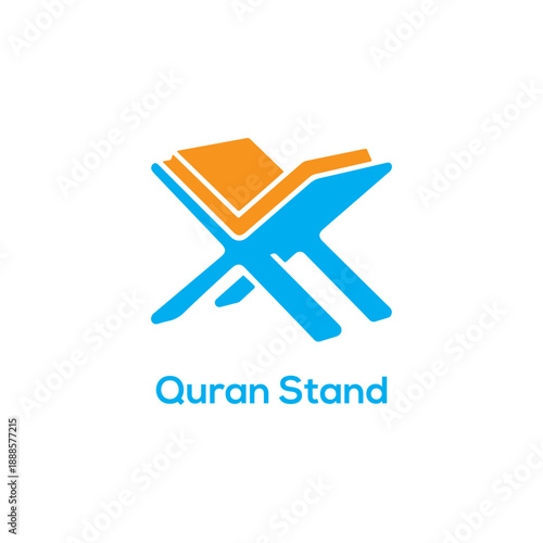 Quran stand icon with holy book minimal vector illustration for Islamic prayer Ramadan spiritual worship concept design
