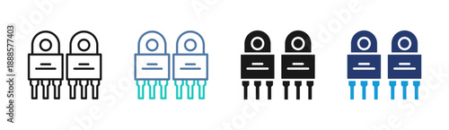 Power Socket icon set multiple style collection