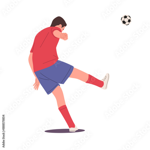 soccer player performing dribbling and kicking . Suitable for football training concepts, sports education, match promotion, infographics, websites, mobile apps, posters, and marketing designs.